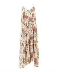 Beige Floral Maxi Dress