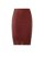 Burgundy Leather Pencil Skirt