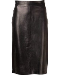 Black Leather Pencil Skirt