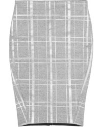 Grey Plaid Pencil Skirt