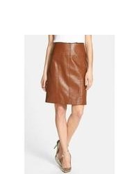 Brown Leather Mini Skirt