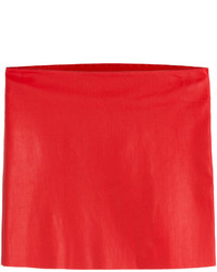 Red Leather Mini Skirt
