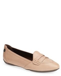 Beige Leather Loafers