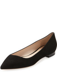 Black Suede Ballerina Shoes