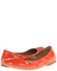 Orange Leather Ballerina Shoes