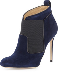 Navy Suede Ankle Boots