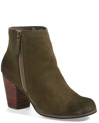 Olive Suede Ankle Boots