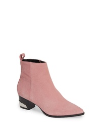 Pink Suede Ankle Boots