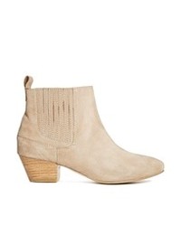 Beige Suede Ankle Boots