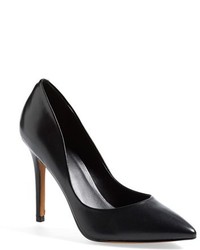 Black Leather Pumps
