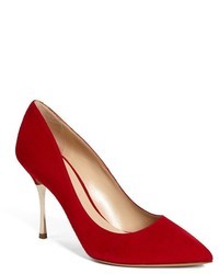Red Suede Pumps