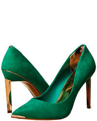 Green Suede Pumps
