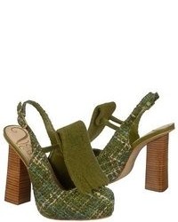 Olive Suede Pumps