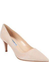 Beige Suede Pumps