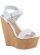 White Leather Wedge Sandals