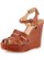 Brown Leather Wedge Sandals