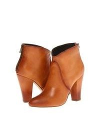 Tobacco Leather Ankle Boots