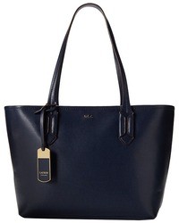 Navy Leather Tote Bag