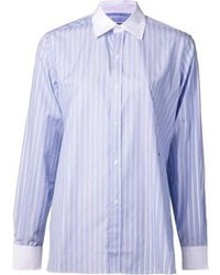 Light Blue Vertical Striped Dress Shirt