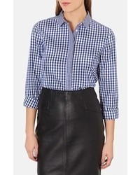White and Blue Gingham Dress Shirt