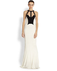 White and Black Evening Dress