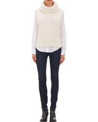 White Cowl-neck Sweater