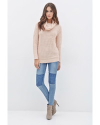 Pink Cowl-neck Sweater