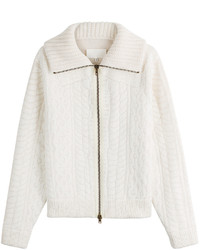 White Zip Sweater