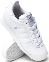 White Leather Low Top Sneakers