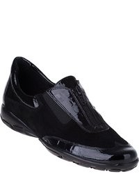 Black Leather Low Top Sneakers