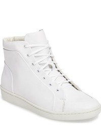 White Leather High Top Sneakers