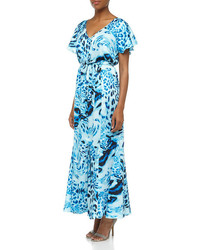 Blue Leopard Maxi Dress