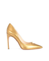 Gold Leather Pumps