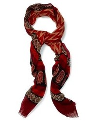 Burgundy Print Scarf