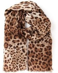 Brown Leopard Scarf