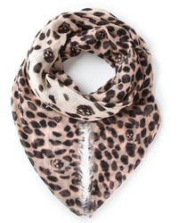 Beige Leopard Scarf