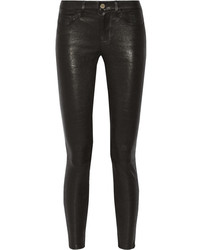 Black Leather Skinny Jeans