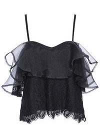 Black Lace Cropped Top