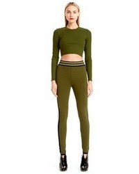 Olive Cropped Top