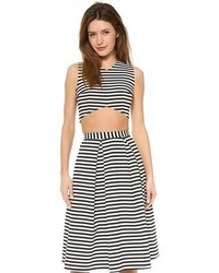 White and Black Cropped Top