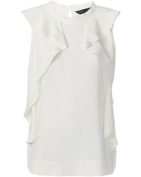 White Silk Sleeveless Top