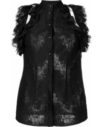 Black Lace Sleeveless Top