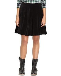 Black Velvet Mini Skirt