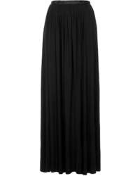 Black Pleated Maxi Skirt