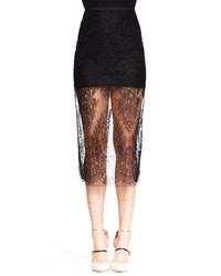 Black Lace Midi Skirt