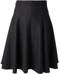 Charcoal Pleated Midi Skirt