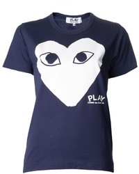 Navy Print Crew-neck T-shirt