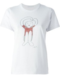 White Print Crew-neck T-shirt