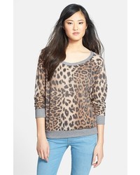 Charcoal Leopard Crew-neck Sweater
