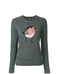 Charcoal Print Crew-neck Sweater